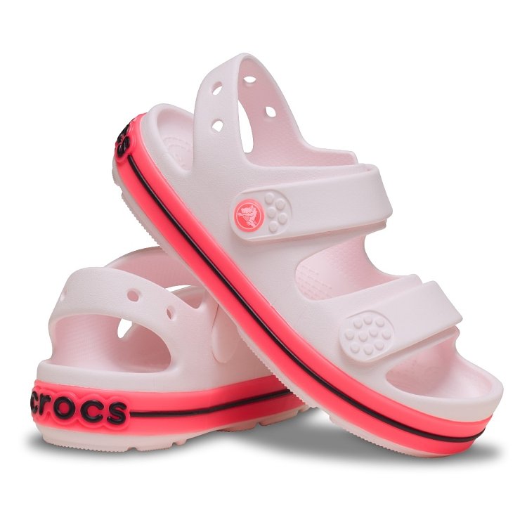 CrocbandCruiserNeonBandSandalK - Bubble Ice/Pink Blast