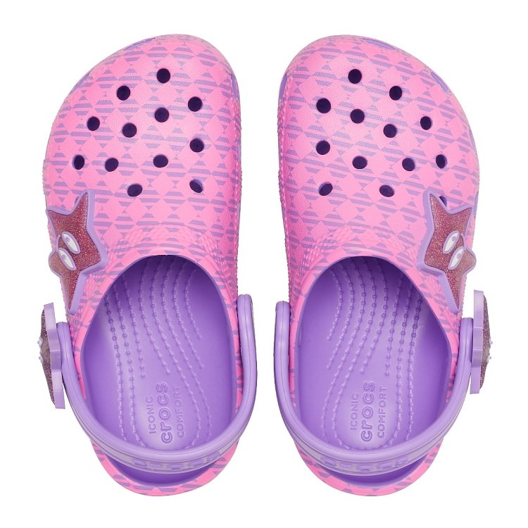 Classic Plaid and Stars Clog T - Purple Bolt/Pink Punch