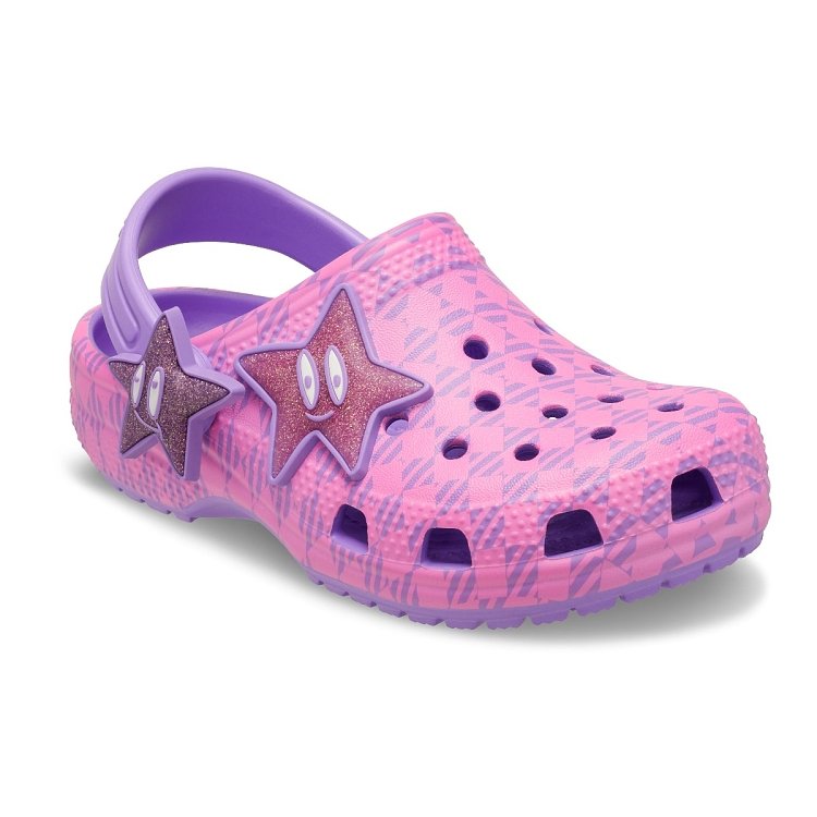 Classic Plaid and Stars Clog T - Purple Bolt/Pink Punch