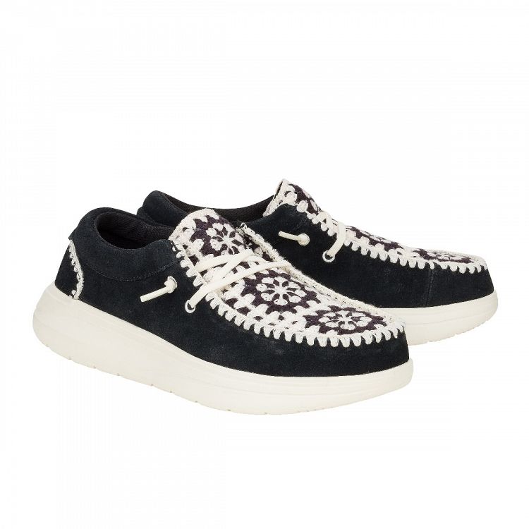 Wendy COMF Suede Crochet - Black/Multi