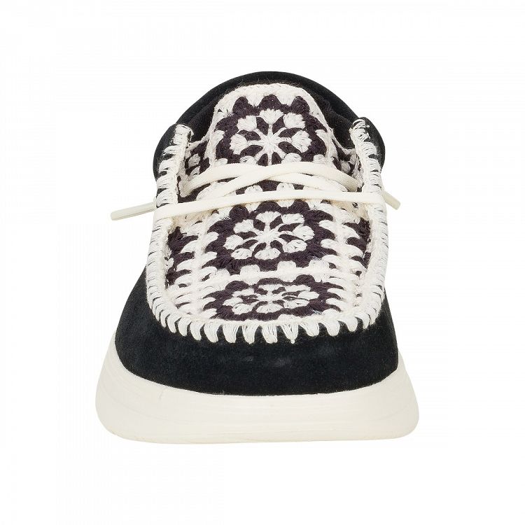Wendy COMF Suede Crochet - Black/Multi