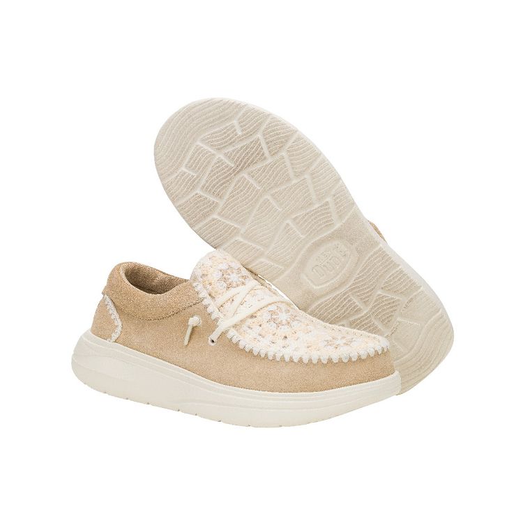 Wendy COMF Suede Crochet - Irish Cream/Multi
