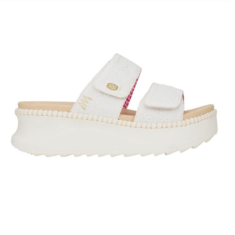 Delray Slide Eyelet - White