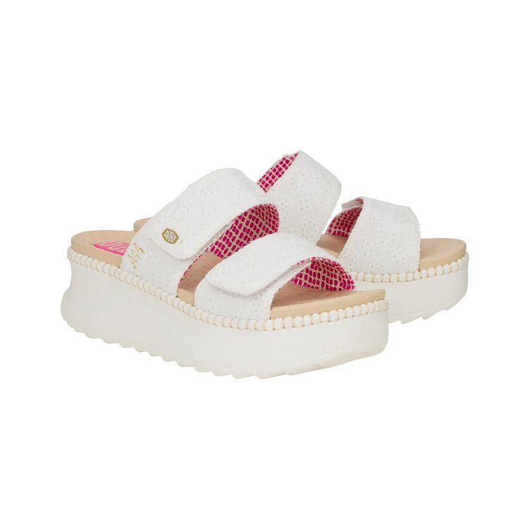 Delray Slide Eyelet - White