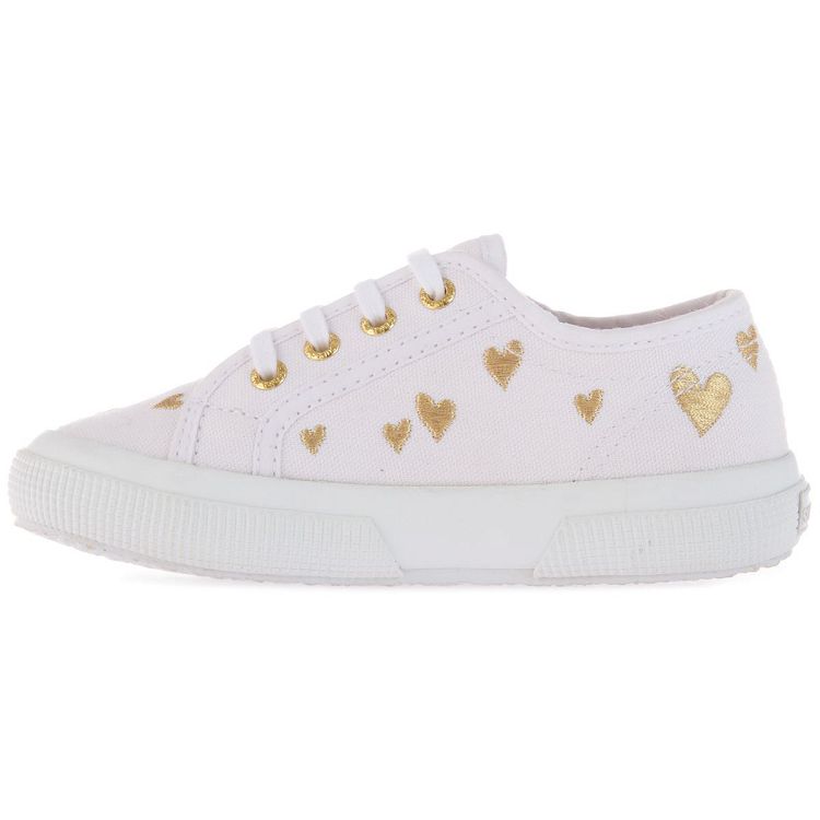 2750 KIDS HEARTS EMBROIDERY - WHITE-GOLD HEARTS