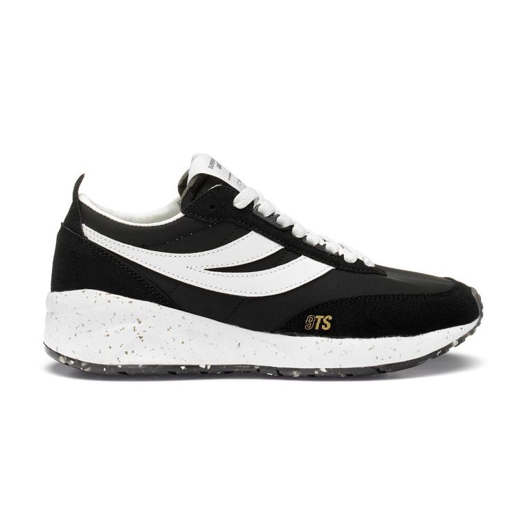 4089 TRAINING 9TS SLIM VEGAN LEATHER - Black-White Avorio