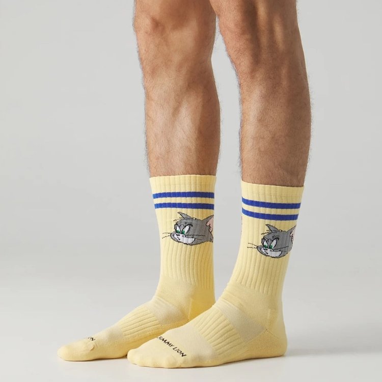Athletic Tom and Jerry Heads - Butter yellow