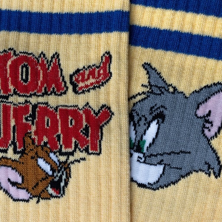 Athletic Tom and Jerry Heads - Butter yellow