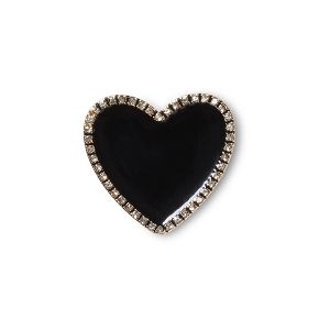 Black Heart with Gold Outline