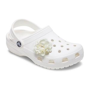 White Fabric Flower With Pearl