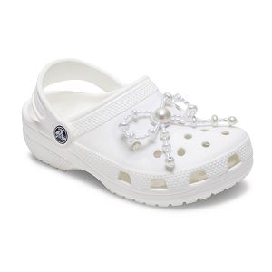 White Large Pearl Beaded Bow