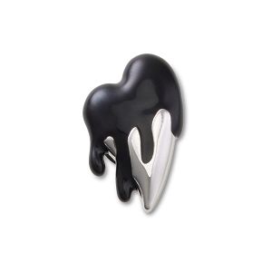 Silver and Black Enamel Heart