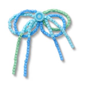 Blue and Green Beaded Bow