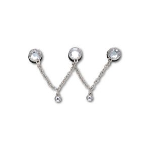 Silver Triple SMT Gem Chain
