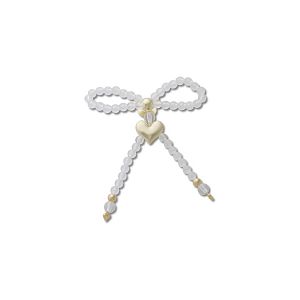 Beaded Bow with Gold Heart