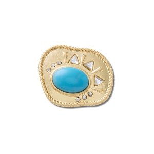Gold and Turquoise Oval