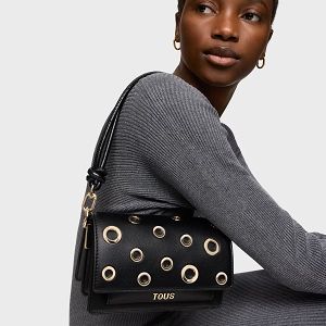 BANDOLERA S. AUDREE EYELETS NEGRO - NEGRO