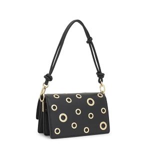 BANDOLERA S. AUDREE EYELETS NEGRO - NEGRO