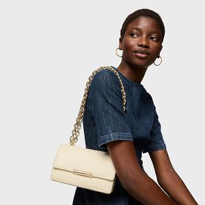 BANDOLERA S. AUDREE LEATHER BEIGE - BEIGE