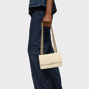 BANDOLERA S. AUDREE LEATHER BEIGE - BEIGE
