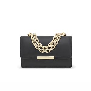 BANDOLERA S. AUDREE LEATHER NEGRO - NEGRO