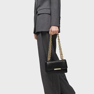 BANDOLERA S. AUDREE LEATHER NEGRO - NEGRO