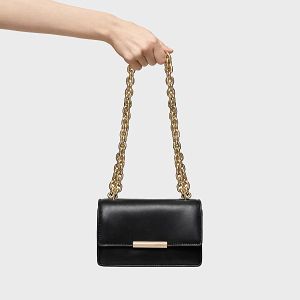 BANDOLERA S. AUDREE LEATHER NEGRO - NEGRO
