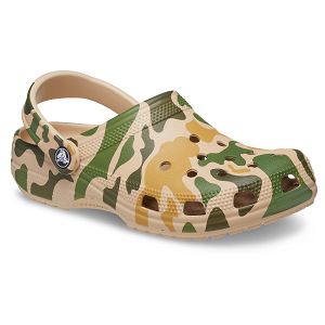 Classic Printed Camo Clog - Chai/Tan