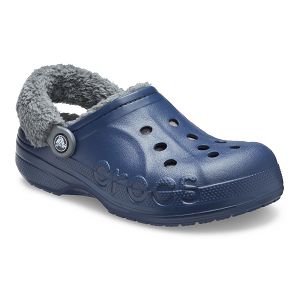 Baya Lined Fuzz Strap Clog - Navy/Slate Grey