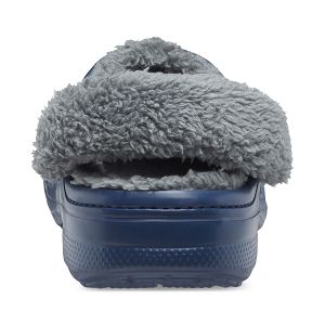 Baya Lined Fuzz Strap Clog - Navy/Slate Grey