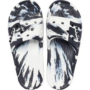Classic Crocs Marbled Slide - White/Black