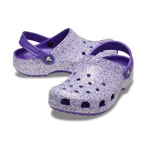 Classic Glitter Clog K - Neon Purple/Multi