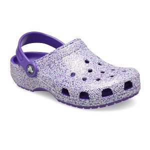 Classic Glitter Clog K - Neon Purple/Multi