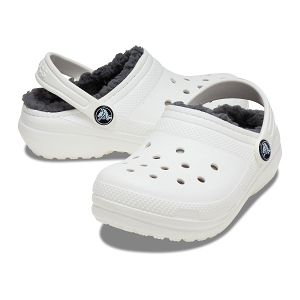 Classic Lined Clog K - White/Grey