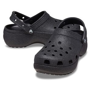 Classic Platform Glitter ClogW - Black