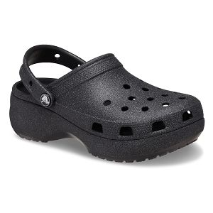 Classic Platform Glitter ClogW - Black