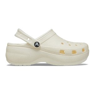 Classic Platform Glitter ClogW - Chalk