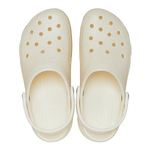 Classic Platform Glitter ClogW - Chalk