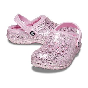 Classic Lined Glitter Clog K - Flamingo