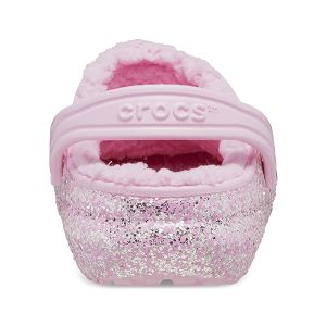 Classic Lined Glitter Clog K - Flamingo