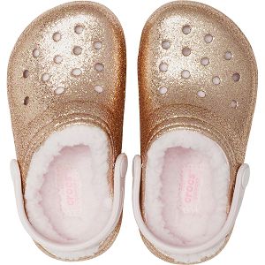 Classic Lined Glitter Clog T - Gold/Barely Pink