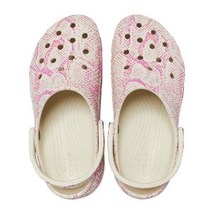 Classic Platform Snake Print Clog W - Bone/Multi