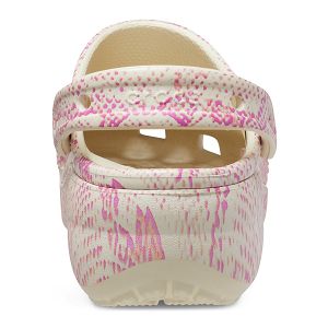 Classic Platform Snake Print Clog W - Bone/Multi