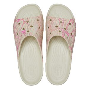 Classic Platform Snake Print SLIDE - Bone/Multi