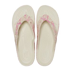 Classic Platform Snake Print Flip - Bone/Multi