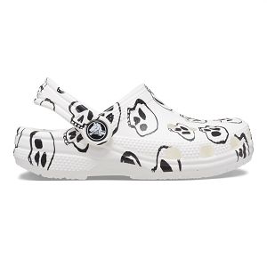 Classic Skull Print Clog K - White/Black