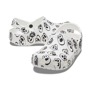 Classic Skull Print Clog K - White/Black