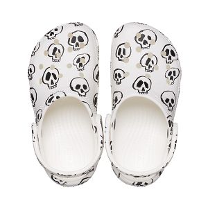 Classic Skull Print Clog T - White/Black