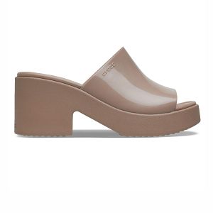 Brooklyn Slide High Shine Heel - Latte