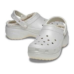 Cls Platform Glitter Lined ClogW - Silver
